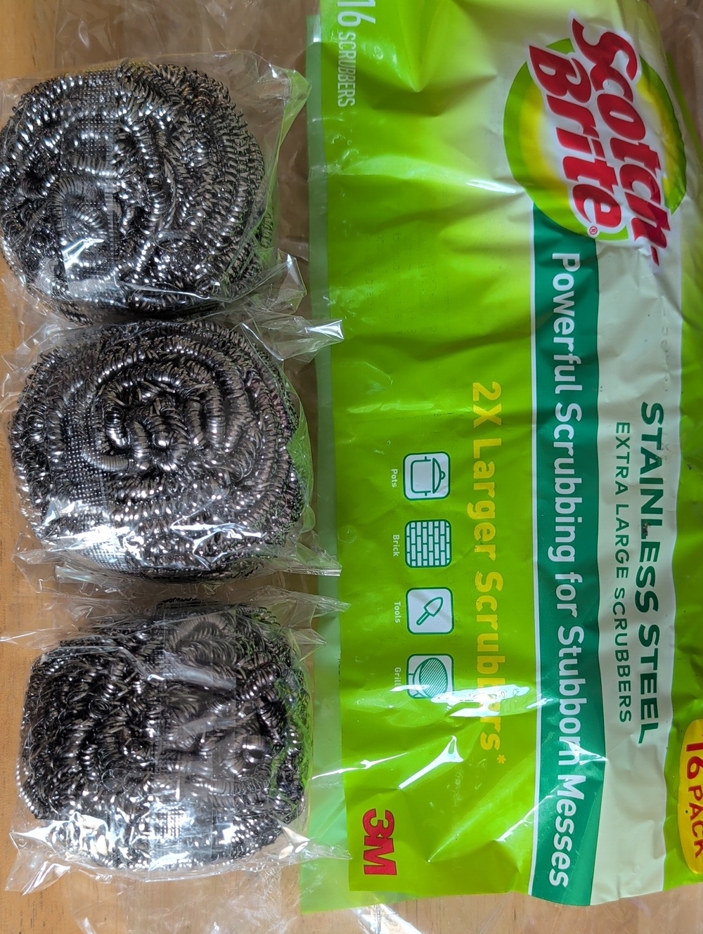 Stainless Steel Scrubbing Pads 3 Pack